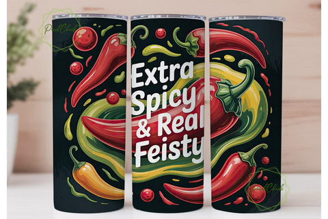 Spicy & Feisty 20oz Tumbler Wrap Sublimation PixelChick 
