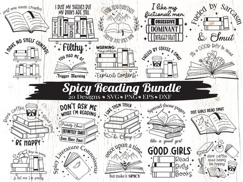 Spicy Reading Bundle SVG Caffeinated SVGs 