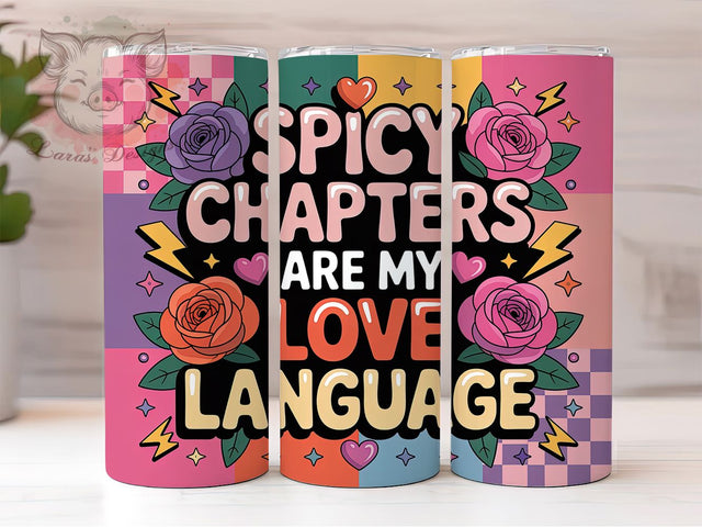 Spicy Retro Book Lover Tumbler, Retro Style, Valentine Theme, Book Lover, Romantic Gift, 20Oz Tumbler, Sublimation Wrap Sublimation Lara' s Designs 
