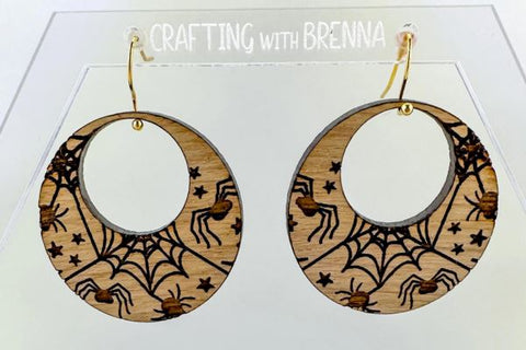 Spider Circle Earring Laser SVG File SVG Crafting With Brenna 