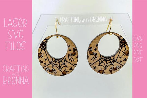 Spider Circle Earring Laser SVG File SVG Crafting With Brenna 