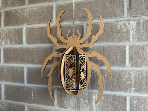 Spider Lantern Set of 4 – Halloween Lamp with Creepy Designs SVG LaserCutano 