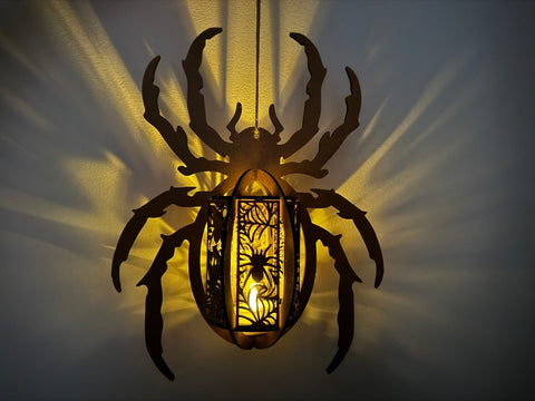Spider Lantern Set of 4 – Halloween Lamp with Creepy Designs SVG LaserCutano 