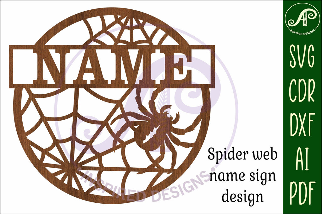 Spider name sign svg laser - So Fontsy