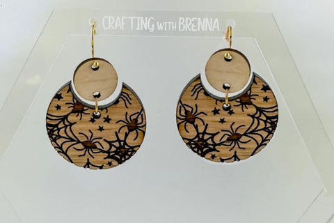 Spider Nested Circle Earring Laser SVG SVG Crafting With Brenna 
