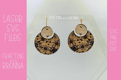 Spider Nested Circle Earring Laser SVG SVG Crafting With Brenna 