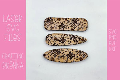 Spider Pattern Hair Clip Laser SVG File SVG Crafting With Brenna 
