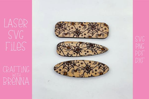 Spider Pattern Hair Clip Laser SVG File SVG Crafting With Brenna 