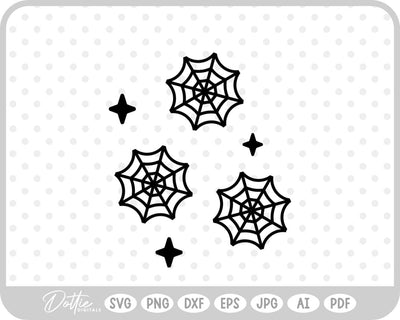 Spider Web Cobweb Halloween SVG DottieDigitals 