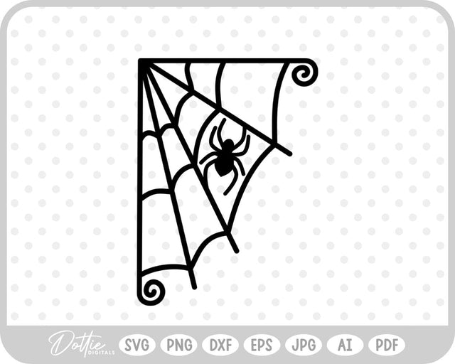 Spider Web Cobweb Halloween SVG DottieDigitals 