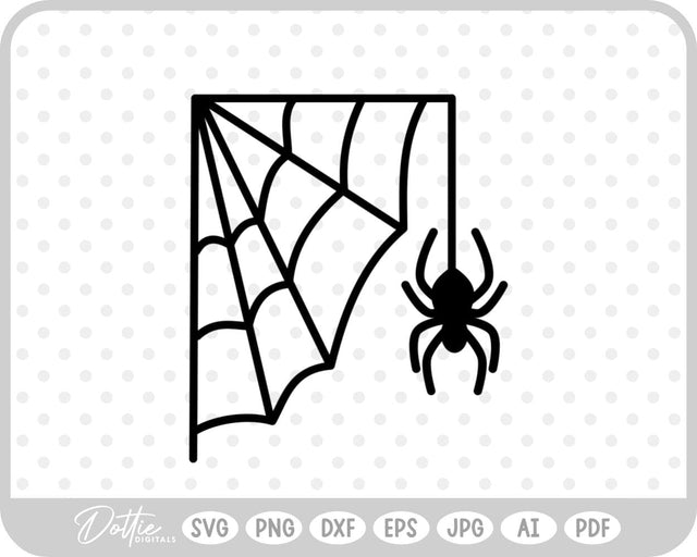 Spider Web Cobweb Halloween SVG DottieDigitals 