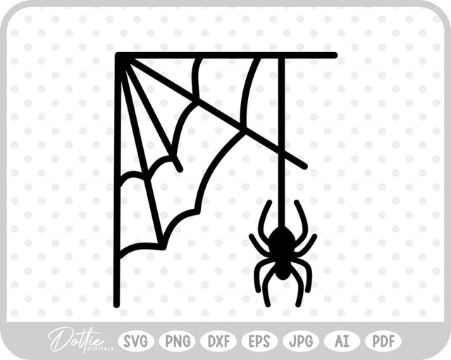 Spider Web Cobweb Halloween SVG DottieDigitals 
