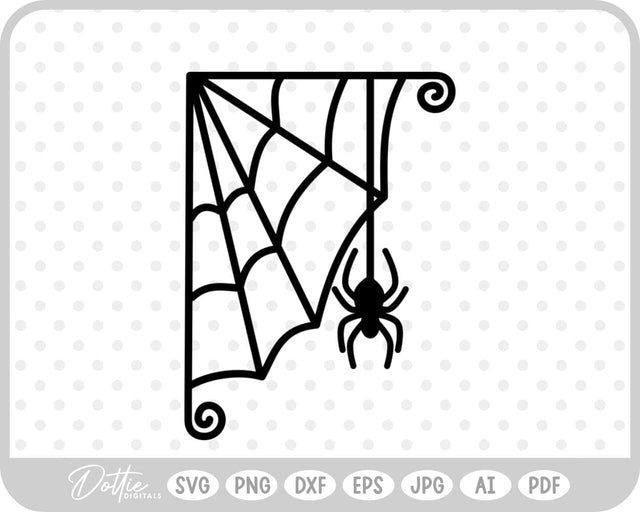 Spider Web Cobweb Halloween SVG DottieDigitals 