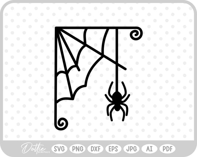 Spider Web Cobweb Halloween SVG DottieDigitals 