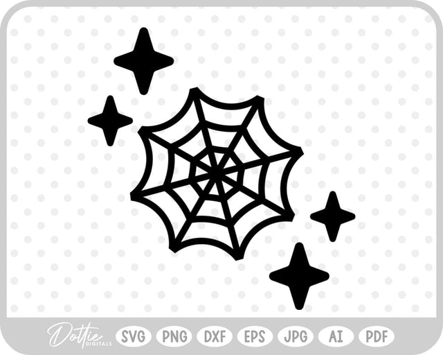 Spider Web Cobweb Halloween SVG DottieDigitals 