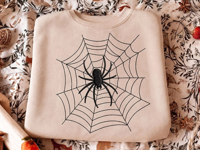 Spider Web Embroidery Design, Halloween Spiderweb Machine Embroidery File, Spooky Black Spider Embroidery/Applique DESIGNS DesignDestine 