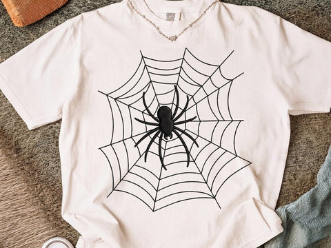 Spider Web Embroidery Design, Halloween Spiderweb Machine Embroidery File, Spooky Black Spider Embroidery/Applique DESIGNS DesignDestine 