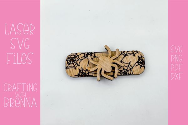 Spider Web Hair Clip Laser SVG File SVG Crafting With Brenna 