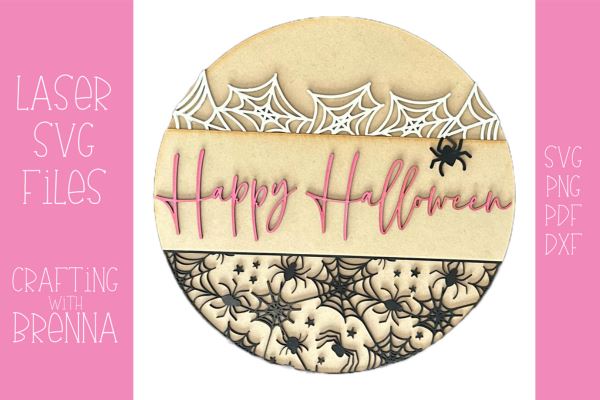 Spider Welcome Sign Laser SVG File SVG Crafting With Brenna 