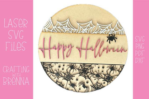 Spider Welcome Sign Laser SVG File SVG Crafting With Brenna 