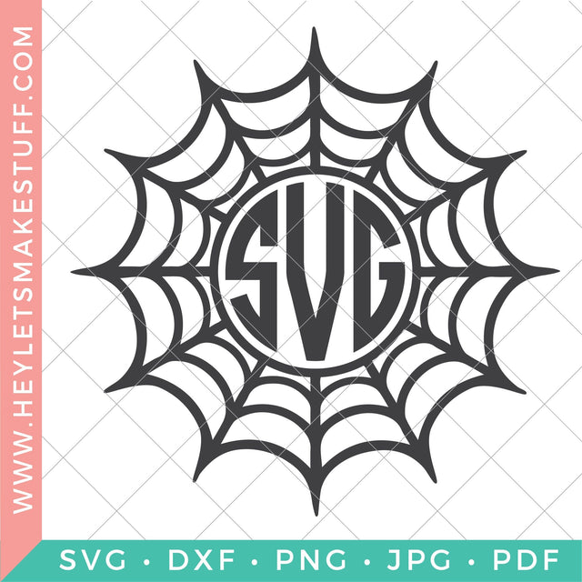 Spiderweb Monogram SVG Hey Let's Make Stuff 