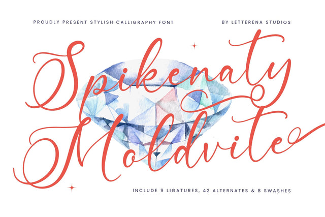 Spikenaty Moldvite - Stylish Calligraphy Font SVG Letterena Studios 