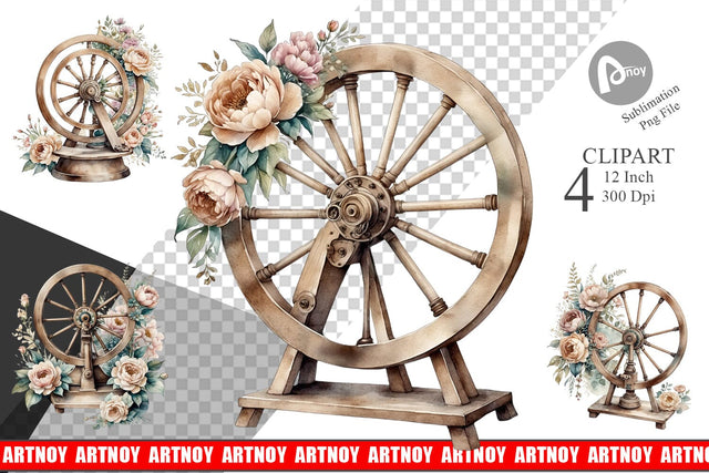 Spinning Wheel Clipart Sublimation artnoy 