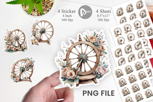 Spinning Wheel Sticker Sublimation artnoy 