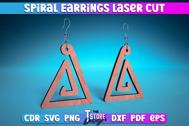 Spiral Earrings Laser Cut | Accessories Laser Cut Design | CNC Files SVG The T Store Design 