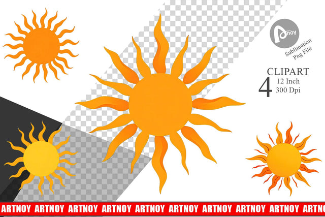 Spiral Sun Clipart Sublimation artnoy 
