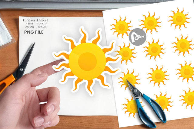 Spiral Sun Sticker Sublimation artnoy 