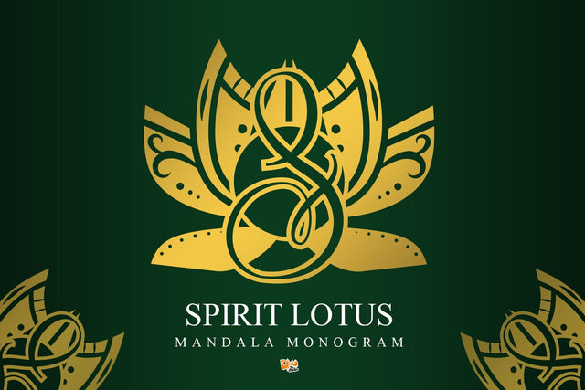 Spirit Lotus Mandala Monogram Font Dm Letter Studio 