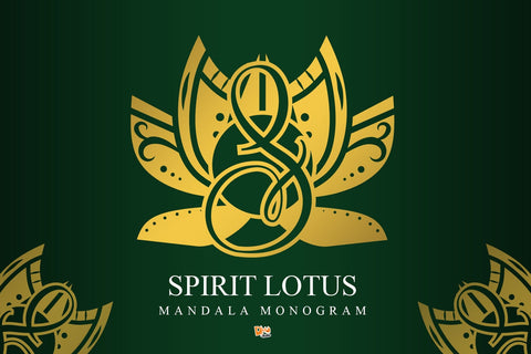 Spirit Lotus Mandala Monogram Font Dm Letter Studio 