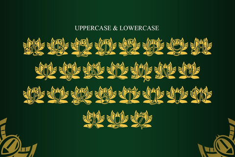 Spirit Lotus Mandala Monogram Font Dm Letter Studio 