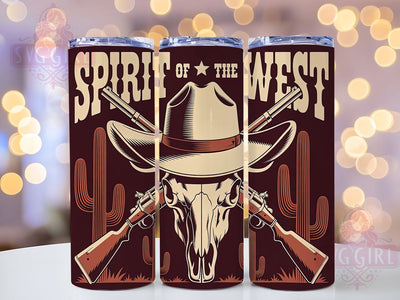 Spirit of West 20oz Tumbler, Vintage Western Wrap, American Flag Sublimation, Patriotic USA Design, Independence Day Wrap, 20oz Tumbler Design, PNG Tumbler Wrap Sublimation SvggirlplusArt 