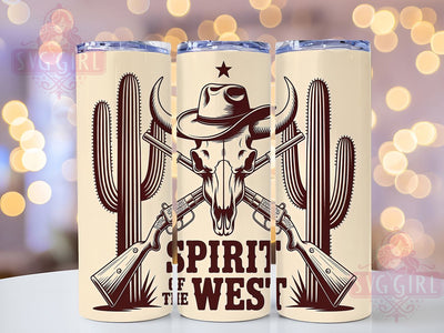 Spirit of West 20oz Tumbler, Vintage Western Wrap, American Flag Sublimation, Patriotic USA Design, Independence Day Wrap, 20oz Tumbler Design, PNG Tumbler Wrap Sublimation SvggirlplusArt 