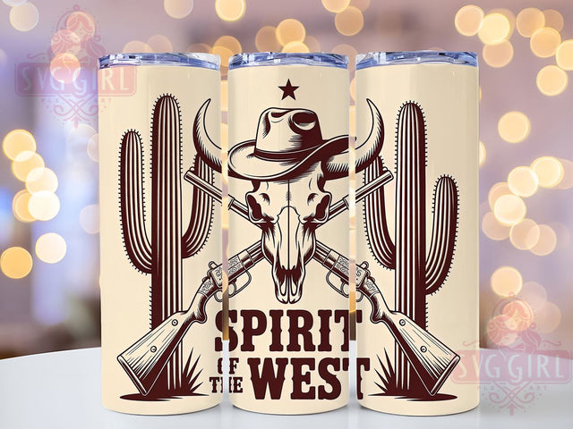 Spirit of West 20oz Tumbler, Vintage Western Wrap, American Flag Sublimation, Patriotic USA Design, Independence Day Wrap, 20oz Tumbler Design, PNG Tumbler Wrap Sublimation SvggirlplusArt 