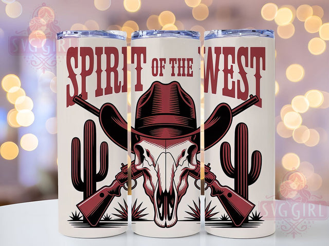 Spirit of West 20oz Tumbler, Vintage Western Wrap, American Flag Sublimation, Patriotic USA Design, Independence Day Wrap, 20oz Tumbler Design, PNG Tumbler Wrap Sublimation SvggirlplusArt 