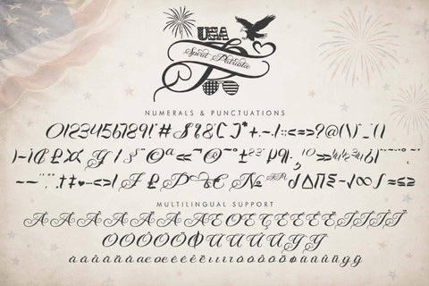 Spirit Patriotic Monogram Font Prasetya Letter 