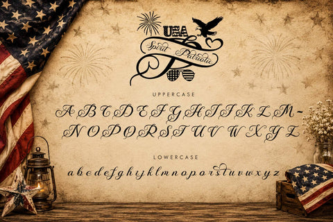 Spirit Patriotic Monogram Font Prasetya Letter 