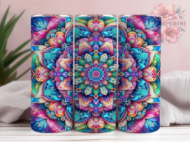 Spiritual Boho Mandala Tumbler Wrap, Boho Tumbler Wrap, Mandala Tumbler Design, Hippie Tumbler, 20oz Skinny Tumbler, Purple Blue Tumbler, Bohemian Tumbler Wrap Sublimation Li Zamperini 