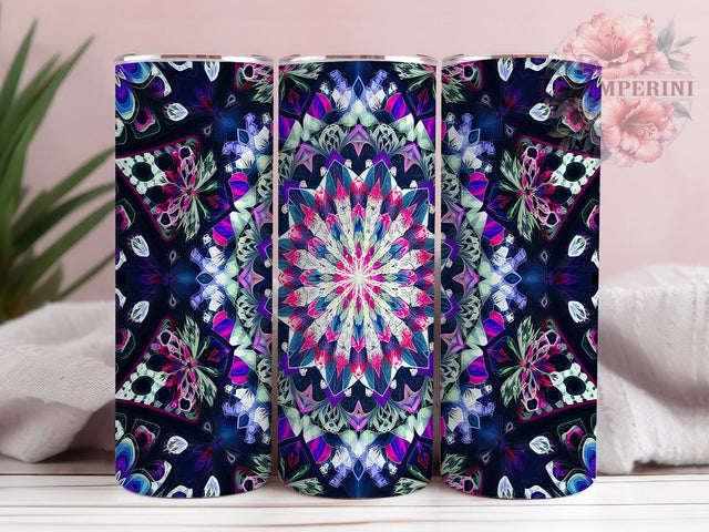 Spiritual Boho Mandala Tumbler Wrap, Boho Tumbler Wrap, Mandala Tumbler Design, Hippie Tumbler, 20oz Skinny Tumbler, Purple Blue Tumbler, Bohemian Tumbler Wrap Sublimation Li Zamperini 