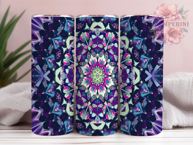 Spiritual Boho Mandala Tumbler Wrap, Boho Tumbler Wrap, Mandala Tumbler Design, Hippie Tumbler, 20oz Skinny Tumbler, Purple Blue Tumbler, Bohemian Tumbler Wrap Sublimation Li Zamperini 