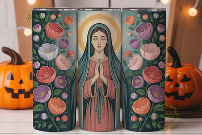Spiritual Floral Icon 20oz Tumbler Wrap Sublimation PixelChick 