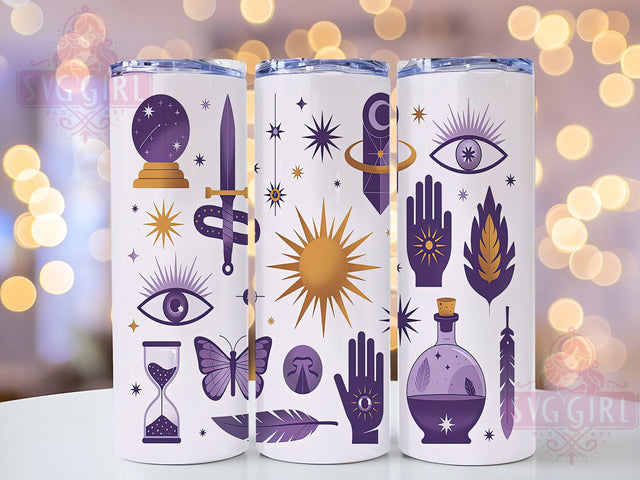 Spiritual Mystical Celestial Witch Tumbler, Esoteric Tumbler Wrap, Magic Symbols PNG, 20oz Sublimation Design, Mystical Tumbler Wrap, Mythical Magic Tumbler, Spiritual Witch Tumbler Sublimation SvggirlplusArt 