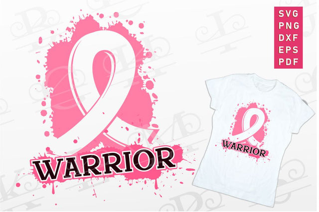 Splashes Pink Breast Cancer Ribbon SVG, Cancer Awareness Survivor PNG SVG D2PUTRI Designs 