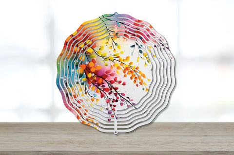 Splat Rainbow Acacia Flowers Wind Spinner Bundle Sublimation Regulrcrative 
