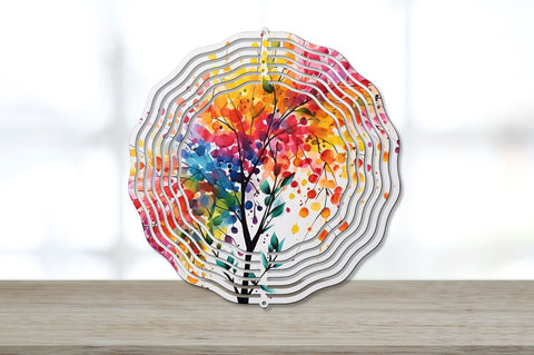 Splat Rainbow Acacia Flowers Wind Spinner Bundle Sublimation Regulrcrative 