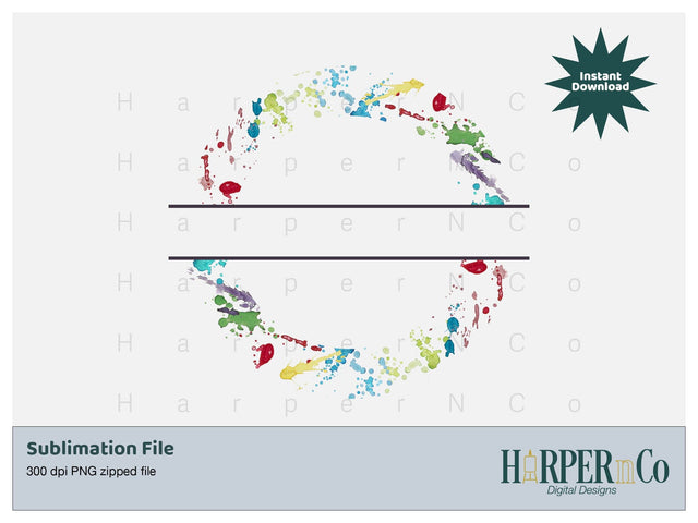 Splatter Paint Ring Split SVG PNG Cut EPS File SVG HarperNCo 