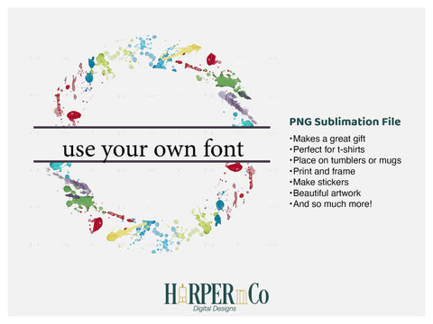 Splatter Paint Ring Split SVG PNG Cut EPS File SVG HarperNCo 